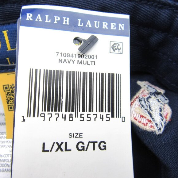 Polo Ralph Lauren Embroidered P-Wing Bucket Hat Adult Size L/XL Navy Blue NEW - Picture 11 of 12